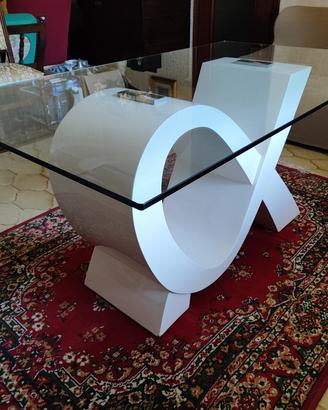 Set Tavolo da Pranzo in Vetro con 5 sedie Ecopelle