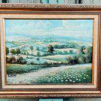 Quadro con paesaggio dipinto e firmato da Elford.