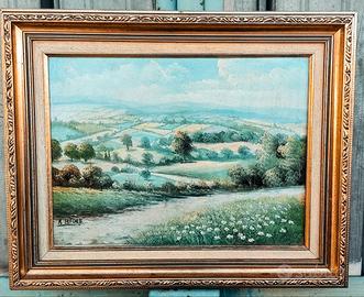 Quadro con paesaggio dipinto e firmato da Elford.