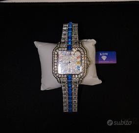 Orologio Iced Out blu/argento