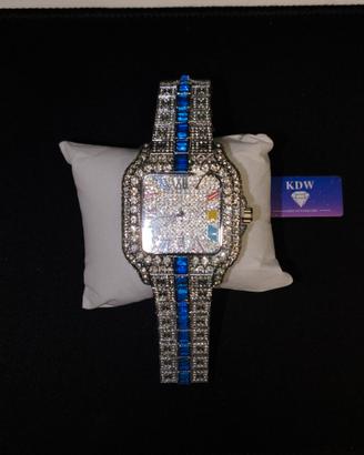 Orologio Iced Out blu/argento