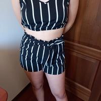 Completo stoffa pantaloncini e top M