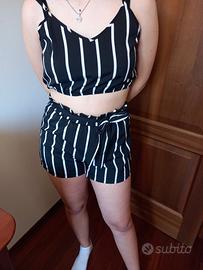 Completo stoffa pantaloncini e top M