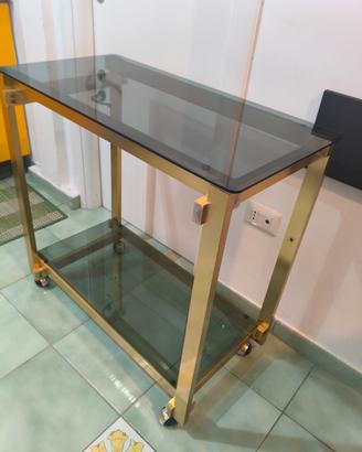 CARRELLO TV OTTONE ANNI 70 - Accetto Proposte 