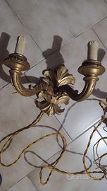 Coppia Applique da parete epoca Liberty in legno