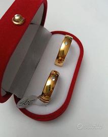SET 2 FEDI PLACCATE ORO 18K BRILLANTINI SINTETICI 