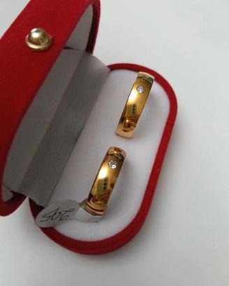 SET 2 FEDI PLACCATE ORO 18K BRILLANTINI SINTETICI 