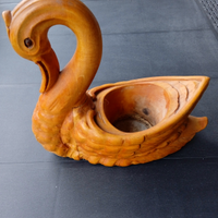 Cigno in legno porta vasetto