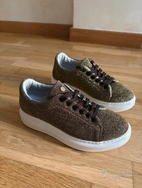 Scarpe La Filles des Fleurs sneakers oro marrone