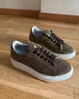 Scarpe La Filles des Fleurs sneakers oro marrone