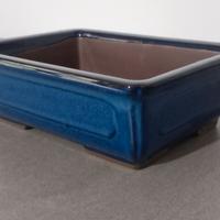 Vaso Bonsai smaltato blu