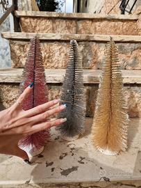 12 alberelli / alberi decorativi con brillantini 