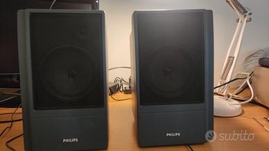Coppia diffusori casse stereo philips funzionanti