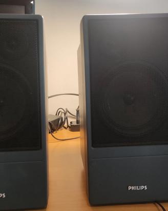 Coppia diffusori casse stereo philips funzionanti