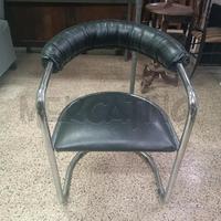 SEDIE CROMATE PZ. 4 SEDUTA PELLE