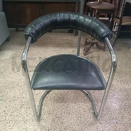 SEDIE CROMATE PZ. 4 SEDUTA PELLE