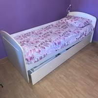 Letto singolo con cassettone contenitore + materas