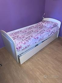 Letto singolo con cassettone contenitore + materas