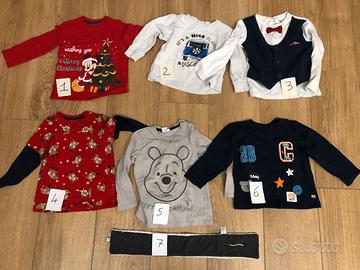 Maglie bambino 98cm + sciarpa (7pz)