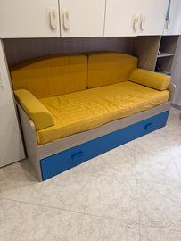 Letto singolo con secondo letto estraibile