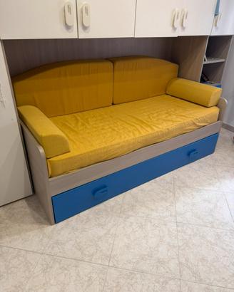 Letto singolo con secondo letto estraibile