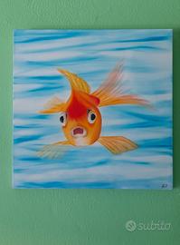 quadro 50 x 50 pesce rosso