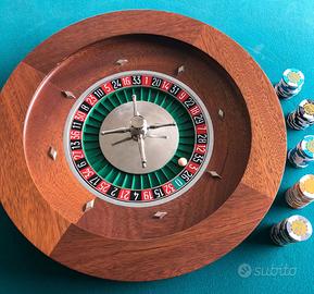 roulette + tavolo in panno e fiches