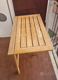 Tavolino pieghevole in legno da balcone o giardino