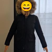 Woolrich bambina 14 Nero  Cappuccio in Pelliccia