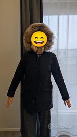 Woolrich bambina 14 Nero  Cappuccio in Pelliccia