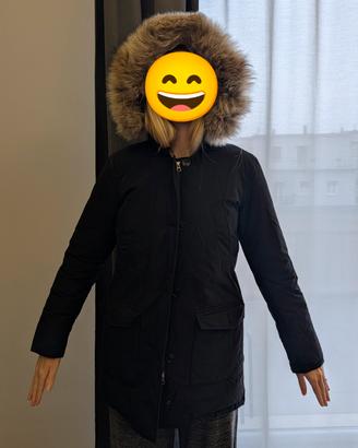 Woolrich bambina 14 Nero  Cappuccio in Pelliccia