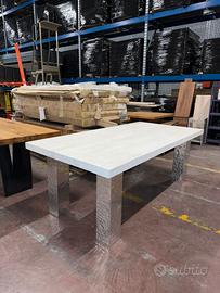 TAVOLO DA PRANZO IN LEGNO MASSELLO 200X101X77cm