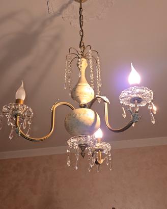 lampadario metallo e cristallo swarovski 