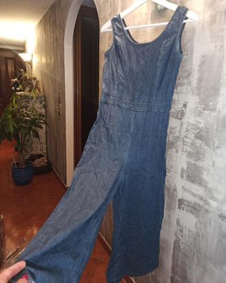 Tuta jumpsuit in denim leggero S Stile casual chic
