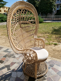Sedia trono in Rattan
