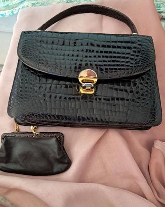 Borsa a mano in coccodrillo