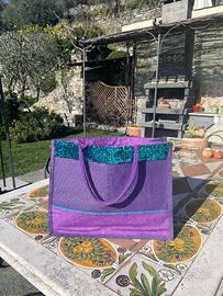 borse estive foderate e decorate con passamanerie