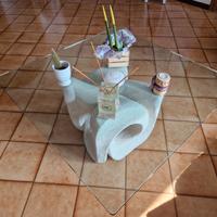 TAVOLO IN PIETRA E VETRO DI DESIGN