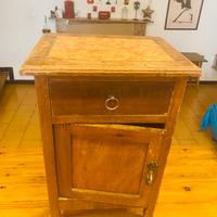 Mobiletto vintage piano in marmo legno massello