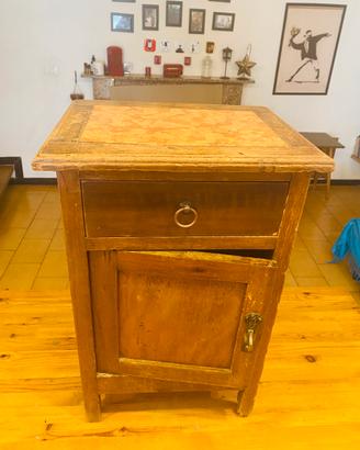 Mobiletto vintage piano in marmo legno massello