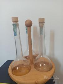 3 bottiglie Tulipano con portabottiglie 