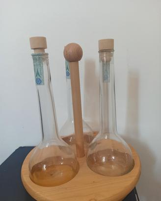 3 bottiglie Tulipano con portabottiglie 
