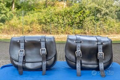 Borse da moto in cuoio semirigide Wild Hog Harley