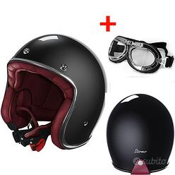 CASCO JET VINTAGE MOTO STORMER + OCCHIALI CROMATI