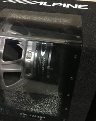 SUBWOOFER ALPINE SBE 1243 BP potenza 250Wrms 800Wp