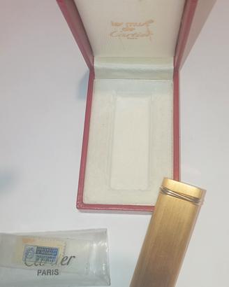 Cartier accendino vintage placcato in oro