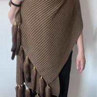 Sciarpa - Stola con 16 code vero visone.