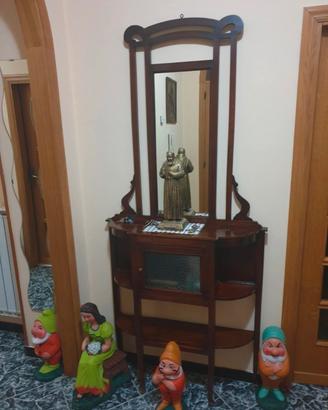 Entrata mobile in legno pregiato stile liberty 