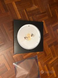 Plafoniera quadrata 51,5x51,5 in vetro decorato