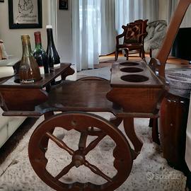 ANTICO CARRELLO BAR DESIGN PORTAVIVANDE ANNI 50 LE